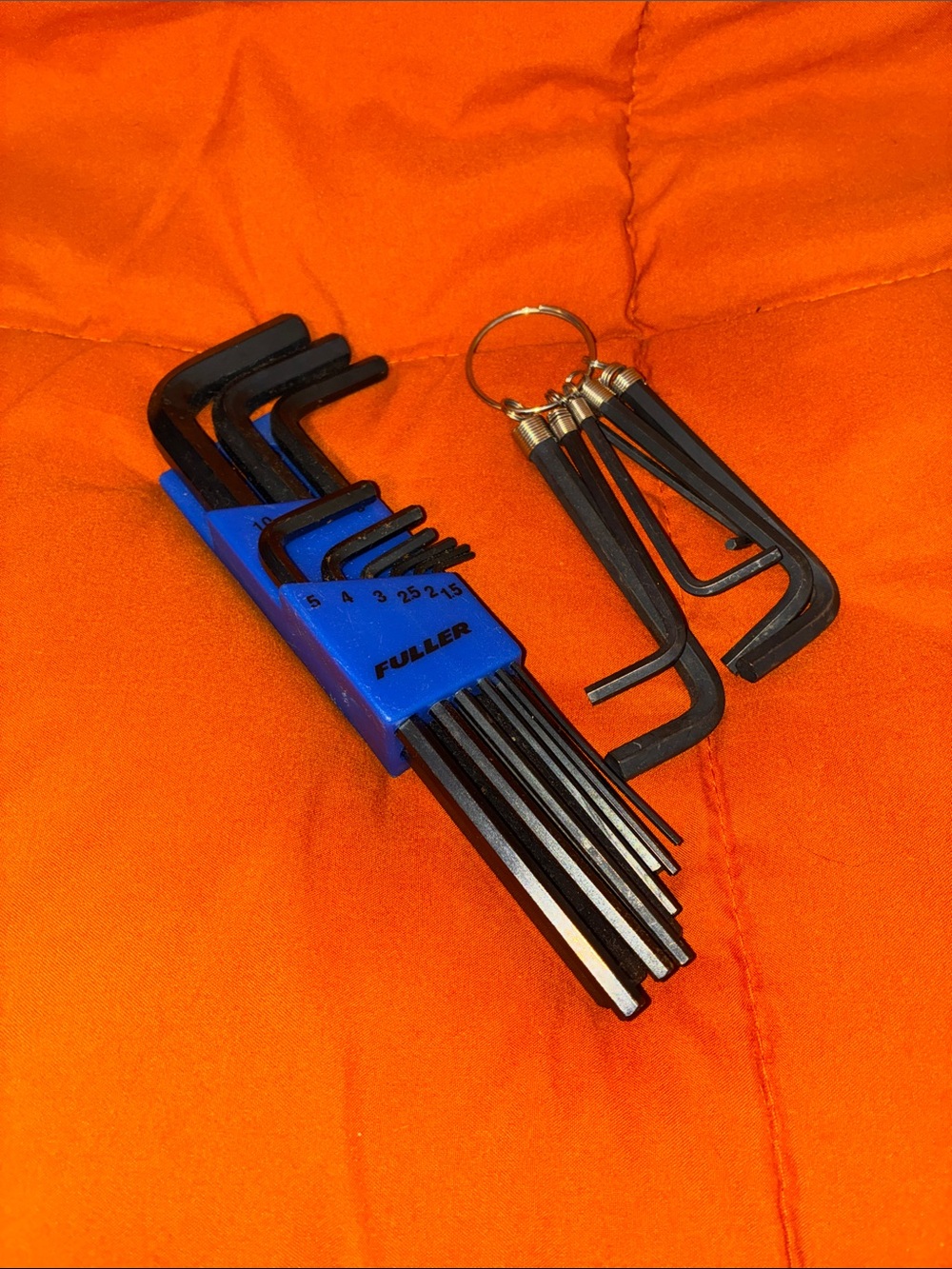 Fuller 9piece Hex Key (Allen) Wrench Set - Bonus set on Ring